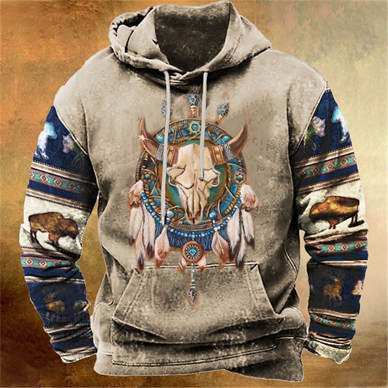Buffalo Skull 3D Pullover Hoodie